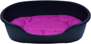 Корзина для собак Adena 58x38 см, антрацит + подушка з принтами 