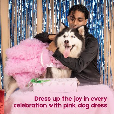 Ошатний одяг для собак та котів з бантиком, розмір M, багатокольоровий (L, Рожевий)