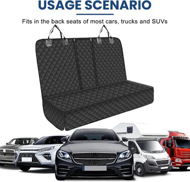Водовідштовхуючий чохол на заднє сидіння для собак: захист сидіння авто, чохол для тварин, стійкий до ковзання та подряпин (135 x 120 см)