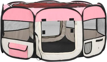 Клітка-переноска для собак та цуценят, розкладний вольєр, рожевий, 145x145x61 см, для дому та саду