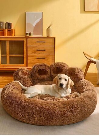 SWZEC Elegare Lidi - Велике лежанка для тварин у вигляді лап (S - 50 см, Коричневий)