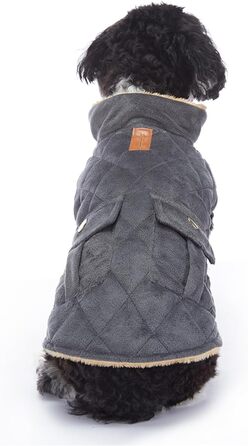 Зимовий теплий пуховик для собак з протекторними отворами, вітронепроникна куртка для холодної погоди, бавовна, костюм для цуценят, маленьких та середніх собак, розмір XL (Стиль 1: Темно-сірий) XL: Обхват грудей: 50 см / 19.6 дюймів Стиль 1: Темно-сірий