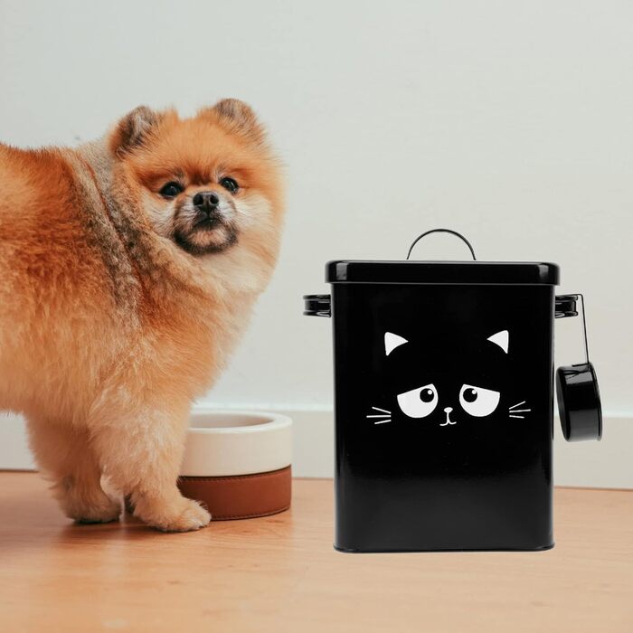 Контейнери для зберігання корму для тварин Ipetboom, метал, корм для котів та ласощі, набір контейнерів з лопаткою, герметичні ємності для корму собак та котів, контейнери для зберігання корму для домашніх тварин
