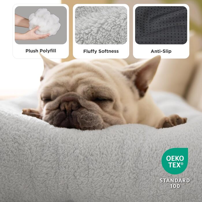 Килимок для собак BEDSURE XL - великий, з антиковзким дном, для собак великих порід, 104x69x8 см, сірий