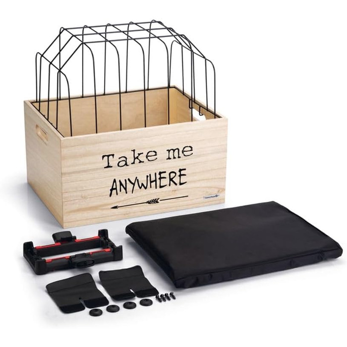 Дерев'яний велосипедний кошик Beeztees K&Bz, 45 x 33 x 45 см, чорний