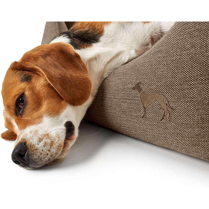 Диван для собак HUNTER Livingston, класичний, структура тканини, коричневий, 80x60x25 см