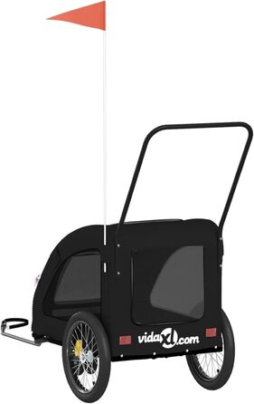 Причіп для собак Robuster Oxford, чорний, сталь, PVC, вантажопідйомність 45 кг, 68 x 137 x 72 см