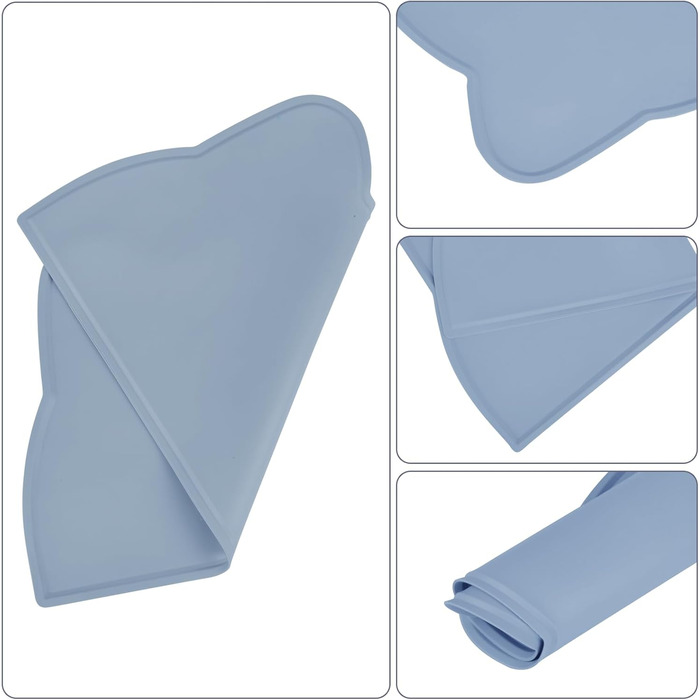 Килимок для котячого корму, силіконовий, неслизький, водонепроникний, блакитний