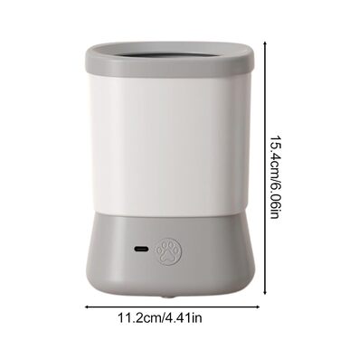 Мийка для лап собак, портативна, двошвидкісна, анти-розбризкування, для подорожей та кемпінгу (сіра)