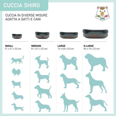 Лежанка для собак та котів Shiro, знімний чохол, легко миється, м'яка з високим бортиком, антиковзаюча підкладка, темно-сірий колір, розмір Small (51 x 41 x 20 см)