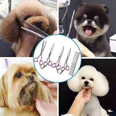 Набір для грумінгу собак та котів: професійні ножиці, тример, щітка, для догляду за шерстю