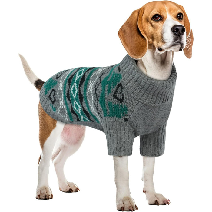 Зимовий теплий одяг для собак: куртка, теплий костюм, светр (сірий, L)