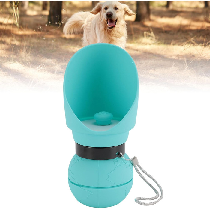 Складана пляшка для води для собак, силіконовий напійник для тварин, диспенсер для води для цуценят, дорожній напійник для собак, для прогулянок та походів (Blue)