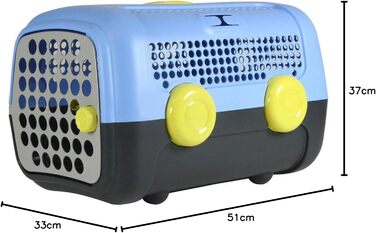 Транспортний бокс для собак та котів UNITED PETS A.U.T.O., міцний, виготовлений в Італії, зелено-бежевий, з гігієнічним килимком, 51 x 37 x 33 см