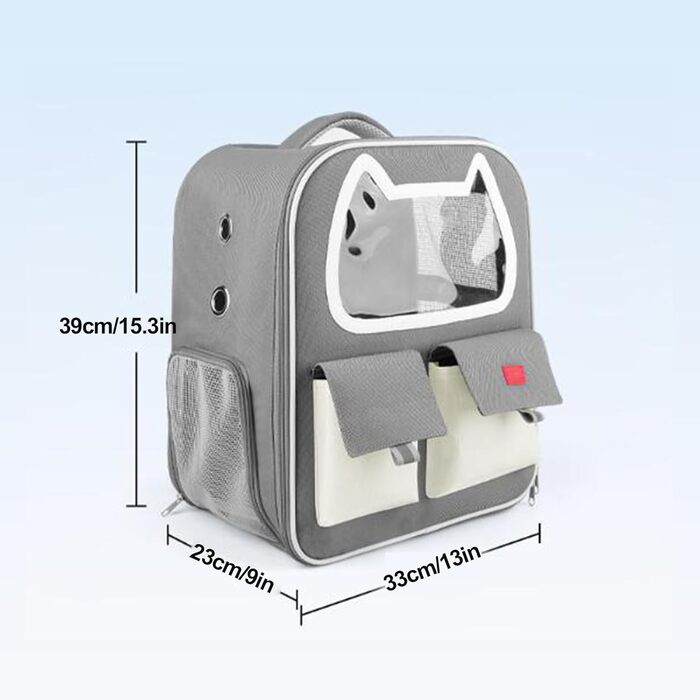 Транспортна переноска для котів та собак PJDDP, рюкзак для тварин з сіткою, легка переноска для маленьких собак та котів до 10 кг, фіолетовий колір