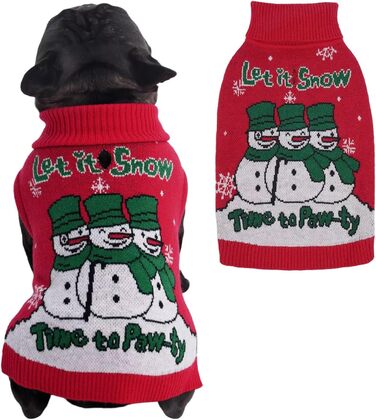 Светр для собак IECOii з коміром-мотоциклом, флісовий пуловер, різдвяний пуловер для собак, пуловер для собак на Хелловін, м'який зелений пуловер для собак (M, червоний)