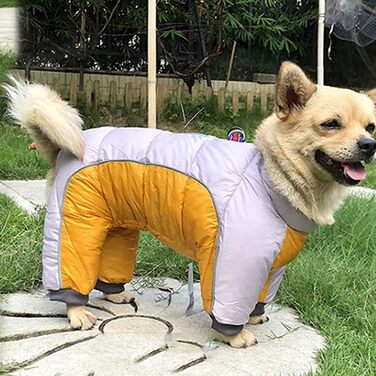 Зимовий теплий пуховик для собак - бавовна, жовтий (M)