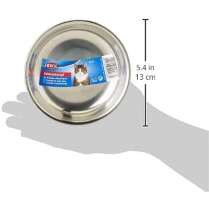 Миска для тварин TRIXIE з нержавіючої сталі з пластиковим покриттям, 2.2 л, діаметр 23 см, висота 8 см, різноманітні кольори, 1 шт.