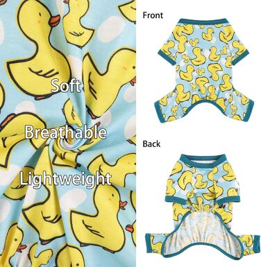 Жовтий комплект піжами для собак, теплий та літній одяг для маленьких собак, цуценят, котів. М'який, еластичний, комплект для домашніх тварин (Small)