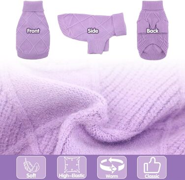 Пуловер для собак EMUST великих порід, еластичний, з рукавами, теплий, для осені та зими, зелений (XXXX-Large, фіолетовий)