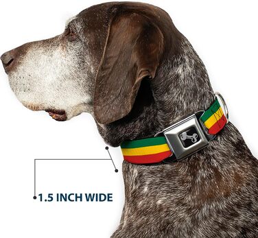 Нашийник для собак Buckle Down Rasta Bone, великий, 38,1–66 см