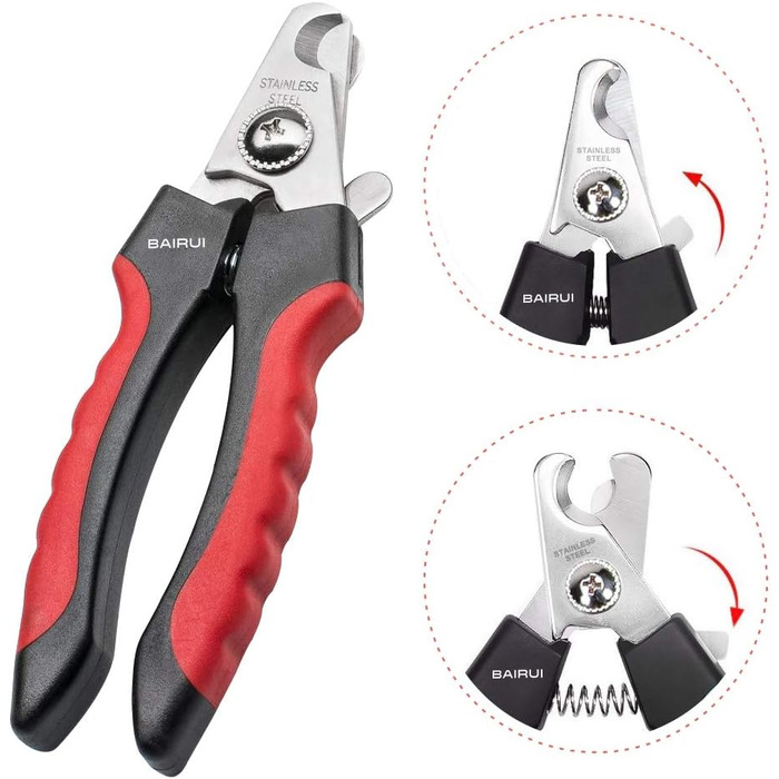 Професійний кусачки для нігтів собак та котів BAIRUI з пилочкою (червоний)