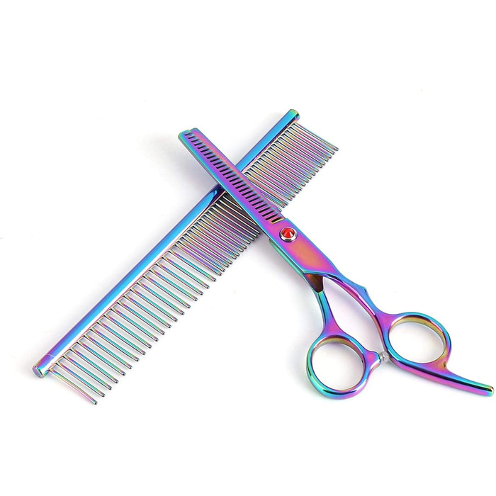 Набір професійних ножиць для грумінгу собак Restokki, нержавіюча сталь, для догляду за довгою та короткою шерстю собак, котів та інших домашніх тварин