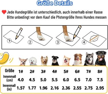Чоботи для собак: захист подушечок лап [4 шт.], водонепроникні та дихаючі, з неслизькою підошвою та світловідбиваючим кріпленням. Підходять для малих, середніх та великих собак. Зручні чоботи для прогулянок на вулиці.