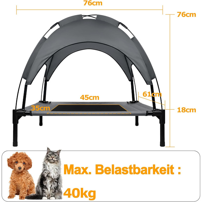 Крісло-лежанка для собак великих порід до 50 кг з дахом (92x76x92 см)