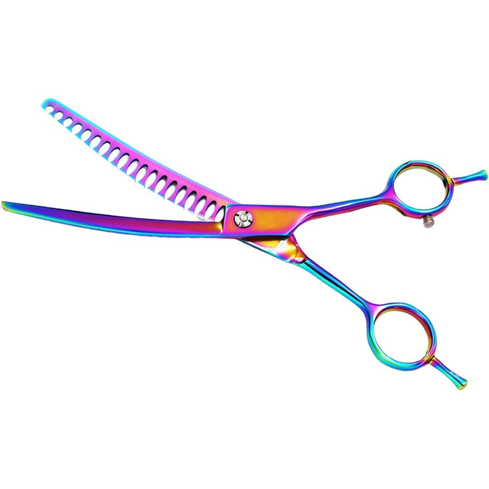 Професійна вигнута ножиця для барвлення волосся, 7 дюймів (з нержавіючої сталі), ножиці для грумінгу собак та котів