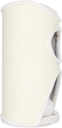 Дерев'яний кігтеточка для котів Bontoy Mukki Creme - 75 см, з 2 печерами, велика лежанка, обмотана сизалевим килимком, знімний коврик