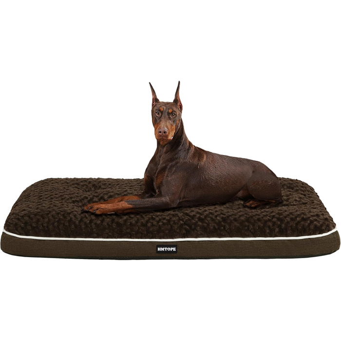 Ортопедичний лежак для собак, двоярусний килимок, миється, знімний кошик, 120 см, для великих собак, коричневий (L 120 x 74 x 12 см)