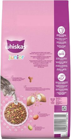 Сухий корм для котів Whiskas Junior з куркою, набір 5 x 800 г