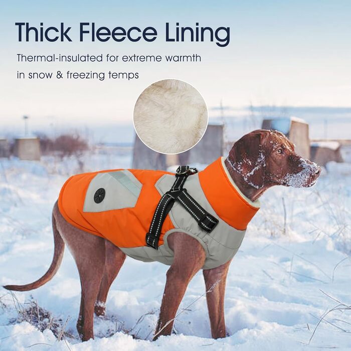 Зимовий теплий костюм для собак IECOii, XL, водонепроникний, фліс, на блискавці, для великих порід (Бігль, Кокер Спанієль, Бордер Коллі)