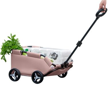 Транспортна коляска для домашніх тварин, багатоцільовий візок для котів та собак | Легка складна коляска на 4 колесах, рожева, 1 метр