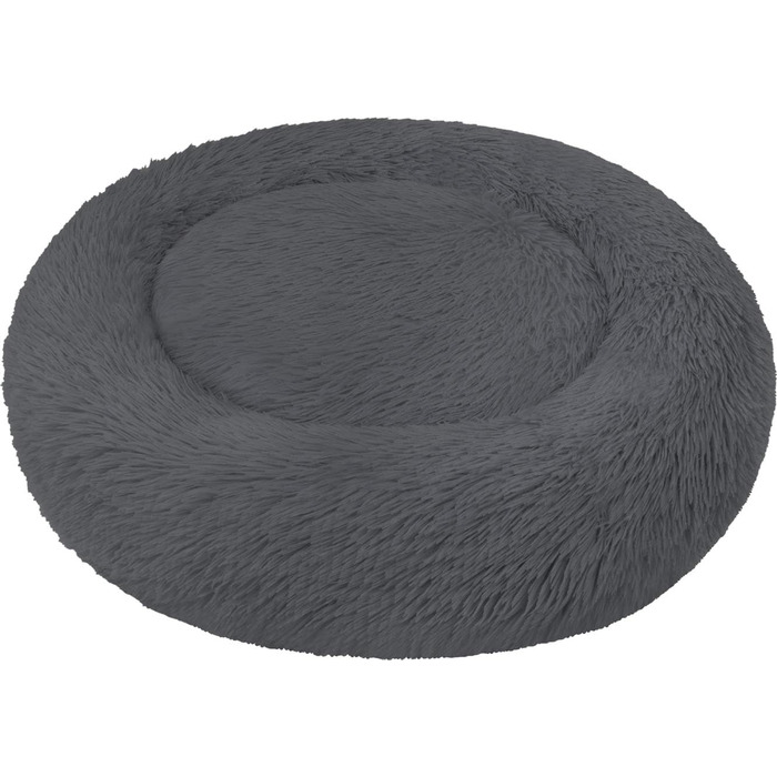 Кругле ліжко для собак Normani - ергономічне, з високим бортиком, 80 см x 80 см x 24 см, колір антрацит