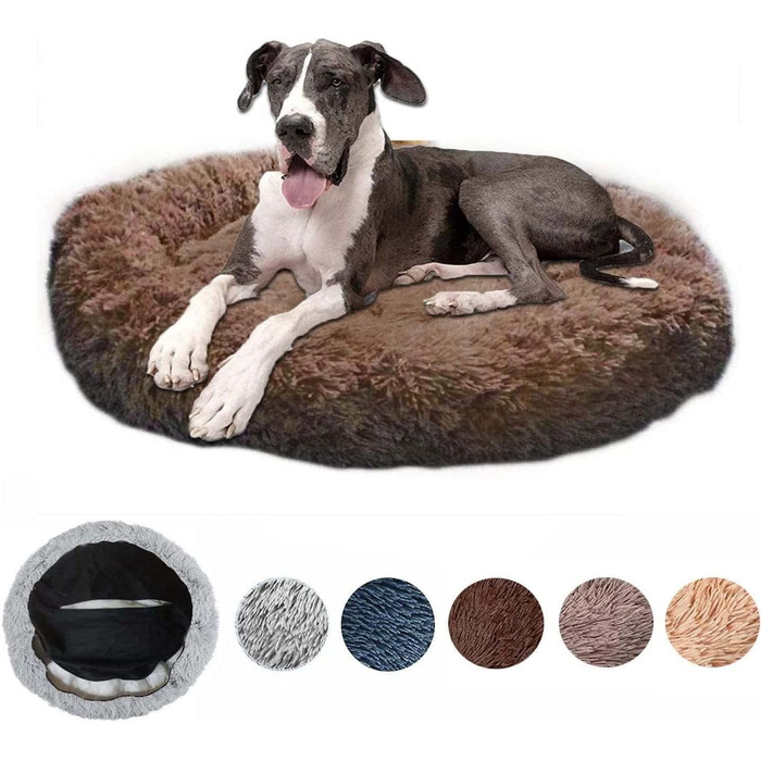 Ортопедичне ліжко для собак XL-XXXL: зручне, кушетка для великих собак, антистрес, з ефектом пам'яті, 120 см, темно-коричневе