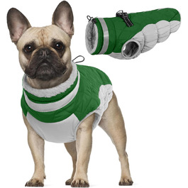 Зимовий теплий одяг для собак - тепла жилетка для маленьких собак, цуценят, чихуахуа. Зимовий костюм для собак (зелений, XS)