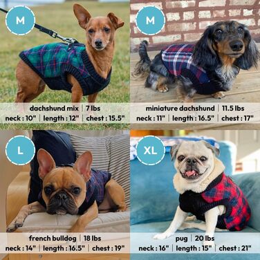 Жилет для собак Gooby Modische, степеневий, з еластичною зоною грудей, ромбовий візерунок, червоний у клітинку (L, M)