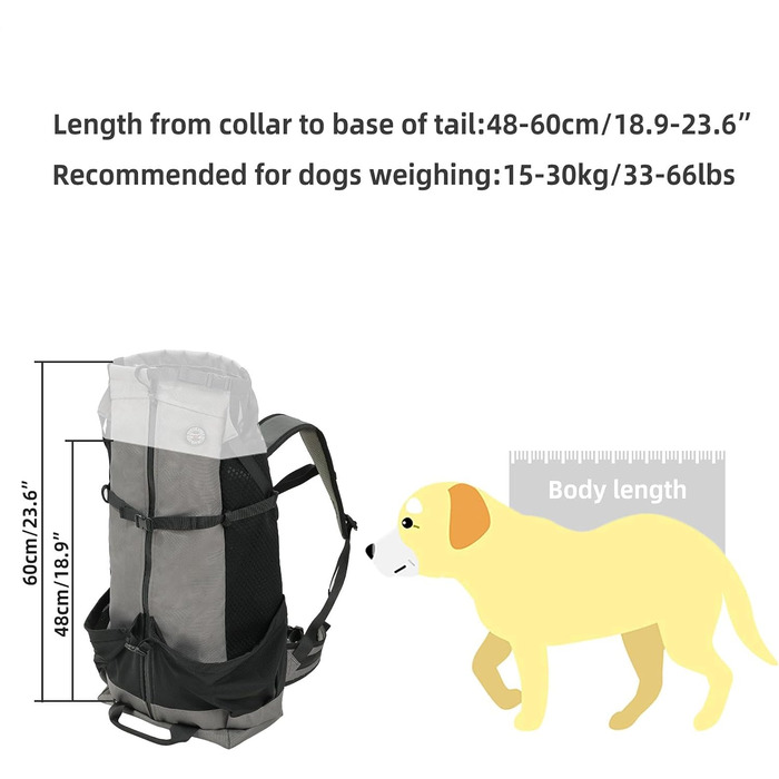 Рюкзак для тварин, рюкзак для собак з великим регульованим відділенням, кліпса від випадання шерсті, аксесуари для тварин