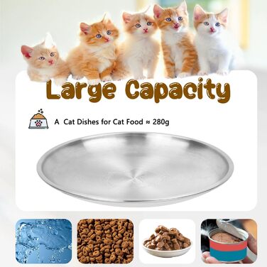 Напувалка для котів з нержавіючої сталі, 17.3 см, для кошенят та дрібних тварин, 2 шт.