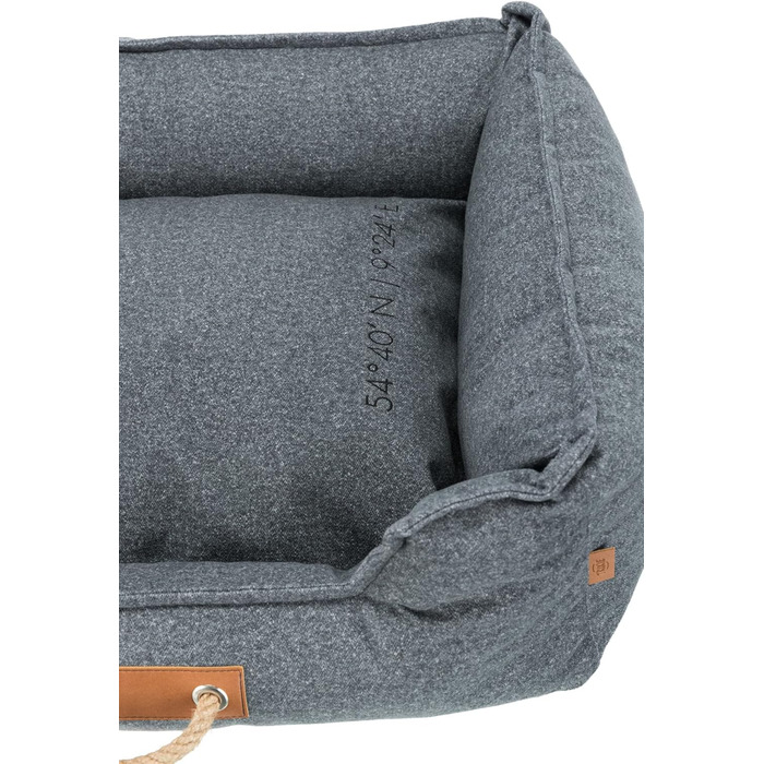 TRIXIE міцне та якісне ліжко для собак BE NORDIC Föhr Soft, прямокутне, 100×80 см, сіре