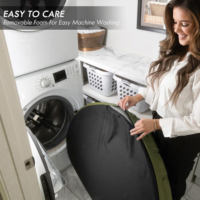 Ортопедичне ліжко для собак ClevaHome, кругла форма, водонепроникне, з двошаровою підкладкою, антиковзаюче, знімний чохол, оливковий колір, розмір L