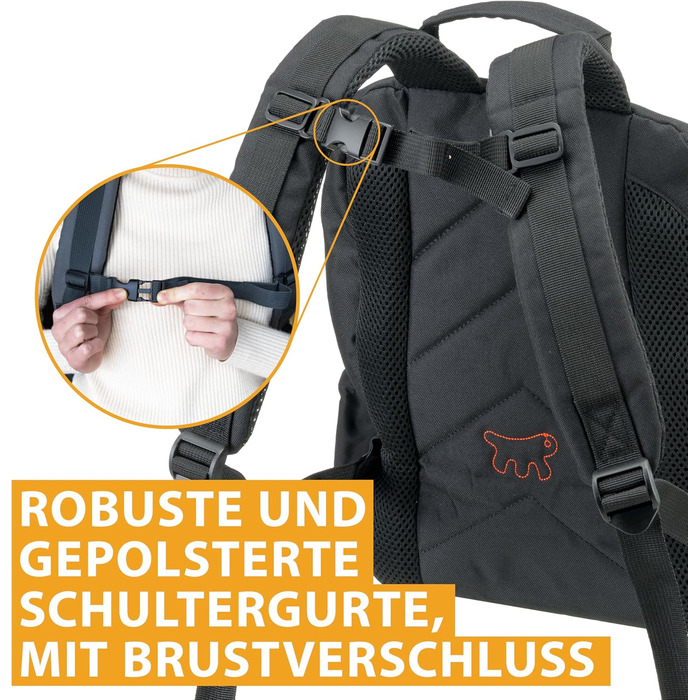 Рюкзак для собак та котів Ferplast Voyager M-L, чорний, до 10 кг, 29 x 21 x 36 см