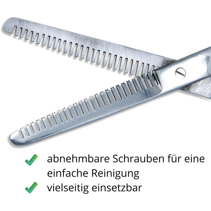 Ножиці для вирівнювання шерсті тварин AMKA з нержавіючої сталі, двосторонні