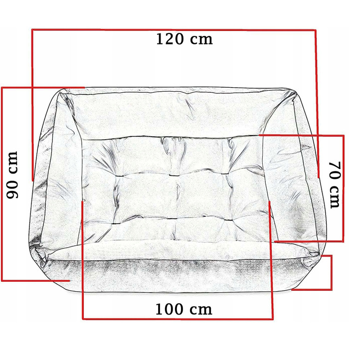 Ортопедичне ліжко для собак Superkissen24, багатоколірне, 120 см x 90 см