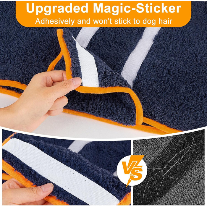 Рушник для собак Bienbee, XXL, швидковисихаючий, супер вбираючий, блакитний