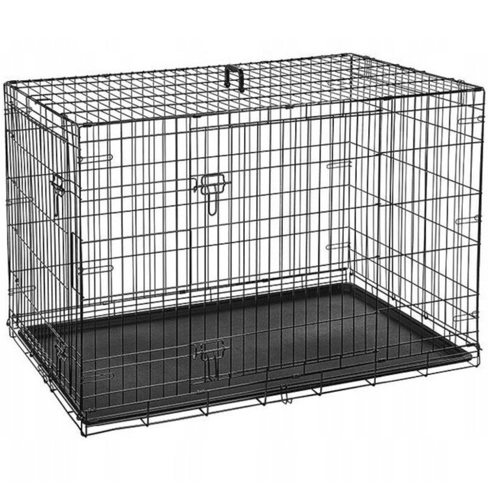 Клітка для собак XXL, сталь з порошковим покриттям, 121x76x82 см, з двома входами