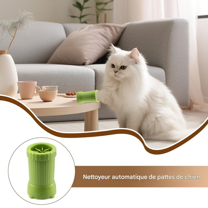 Автоматичний мийник лап для собак, USB, для дому та прогулянок, зелений