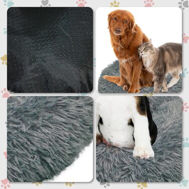 DEFACTO Лежанка для собак, м'який лежак для тварин, лежанка-кошик з високими бортиками, неслизьке дно, розмір 3XL (120x120 см), антрацит